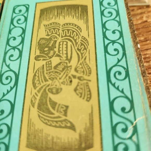 Vintage Flamenco Bullfighter Golden Turquoise MCM Playing Cards Original Case - Picture 3 of 5